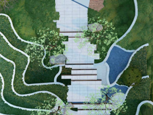 Modern style courtyard garden landscape SU 3D Model