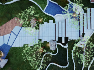 Modern style courtyard garden landscape SU 3D 모델