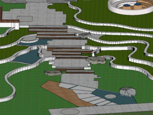 Modern style courtyard garden landscape SU 3D 모델
