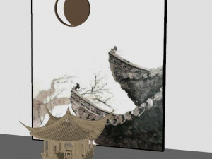 SU Model Design of Indoor New Chinese Decoration parts Modello 3D
