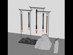 SU Model Design of Indoor New Chinese Decoration parts Modello 3D