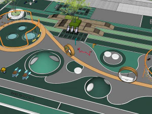 SU model of detail design of a city childrens playground 3D Model