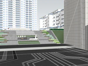 Su model of modern boutique residential landscape 3D Model