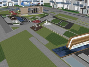 Su model of modern boutique residential landscape Modello 3D