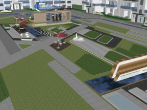 Su model of modern boutique residential landscape 3D Model