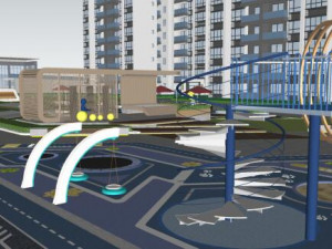 Su model of modern boutique residential landscape Modello 3D