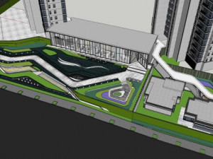 Su model of modern broken-line landscape 3D Model