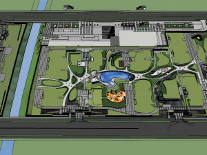 Su Model of Modern streamline Regional Landscape 3D Model