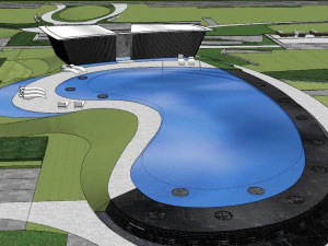 Su Model of Modern streamline Regional Landscape 3D Model