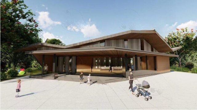 Su Model of Modern Visitor Center 3D Model .c4d .max .obj .3ds .fbx .stl .blend 
