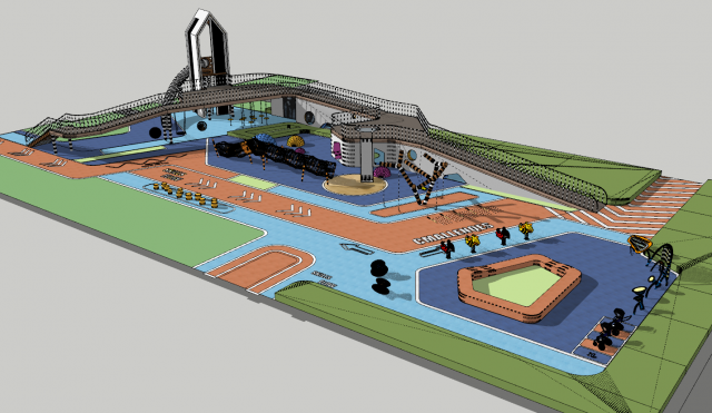 Platform ramp climbing childrens recreational activity facilities landscape model Model 3D .c4d .max .obj .3ds .fbx .stl .blend 