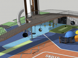 Platform ramp climbing childrens recreational activity facilities landscape model Model 3D