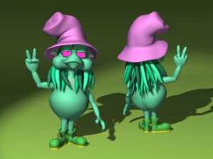 20 cartoon characters in 3D C4D OBJ format 3D Model