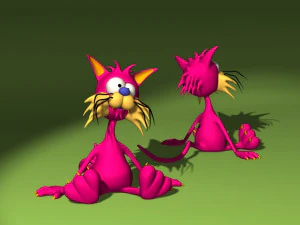 20 cartoon characters in 3D C4D OBJ format 3D Model
