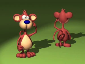 20 cartoon characters in 3D C4D OBJ format 3D Model