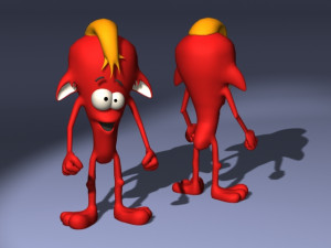 20 cartoon characters in 3D C4D OBJ format 3D Model
