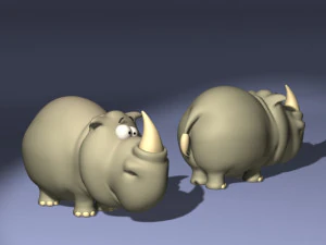 20 cartoon characters in 3D C4D OBJ format 3D Model