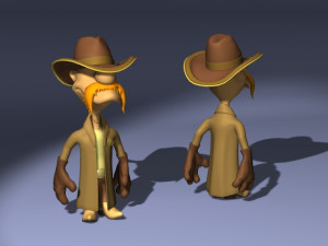 20 cartoon characters in 3D C4D OBJ format 3D Model