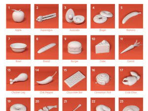 180 C4D cartoon low polygon items monomer Happy Toolbox model pack 3D Model