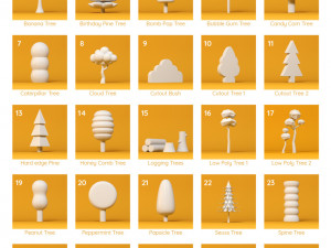 180 C4D cartoon low polygon items monomer Happy Toolbox model pack 3D 模型