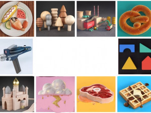 180 C4D cartoon low polygon items monomer Happy Toolbox model pack 3D 模型