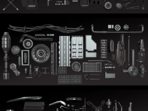 of science fiction machine parts Model 3D