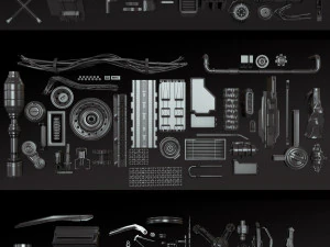 części maszyn science fiction Model 3D