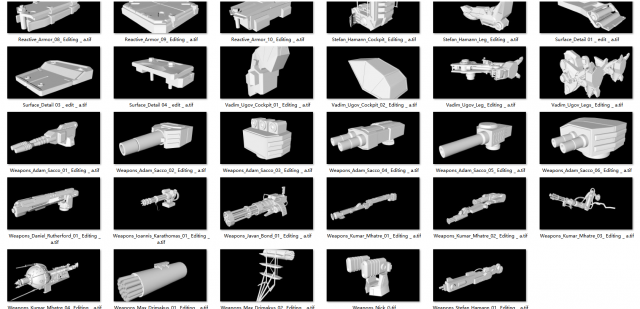 M13-600 machine parts AdamSaccoHydraulics01 AdamSaccoLeg AndersonJonesArm BenMauroArm Ben 3D Модель .c4d .max .obj .3ds .fbx .stl .blend 