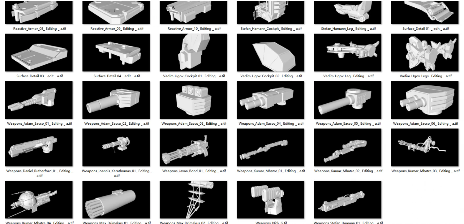 M13-600 machine parts AdamSaccoHydraulics01 AdamSaccoLeg AndersonJonesArm BenMauroArm Ben 3D Model .c4d .max .obj .3ds .fbx .stl .blend