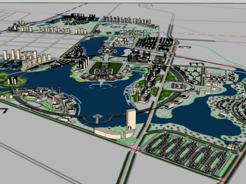 Su model of urban design Modello 3D