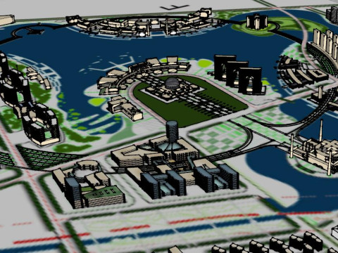 Su model of urban design Modello 3D