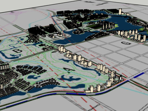 Su model of urban design Modello 3D