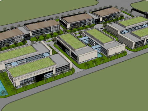 Manufacturing Industrial Park Automobile Industrial Park su Model SU8 3D Модель