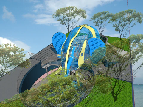 Modelowanie słonia w parku krajobrazowym su model Model 3D