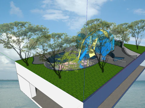 Elephant modeling landscape park su model 3D Model
