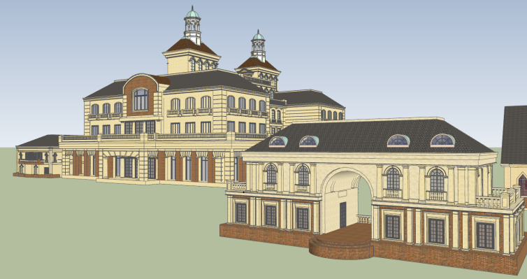 European classical hotel project su model Modèle 3D .c4d .max .obj .3ds .fbx .stl .blend 