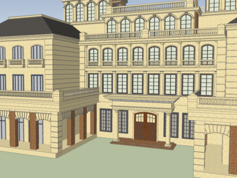 European classical hotel project su model Modèle 3D