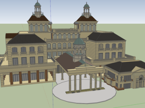 European classical hotel project su model Modèle 3D