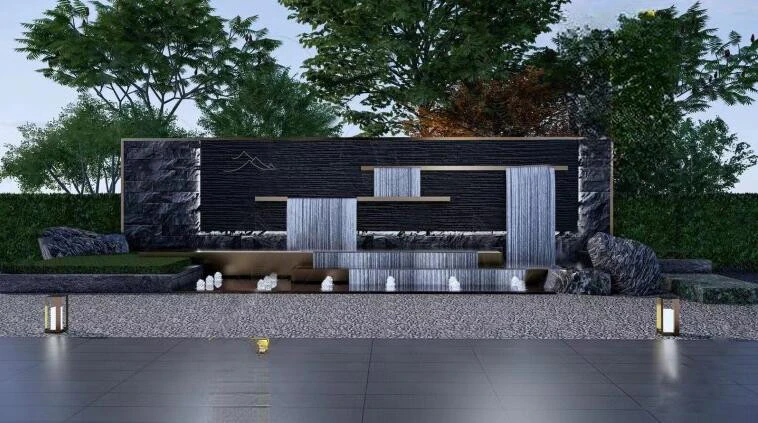 Flow landscape wall su model 3D Model .c4d .max .obj .3ds .fbx .stl .blend 