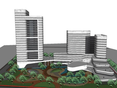 Hotelgebotsmodell B-Grundst&uuml;ck 3D Modell