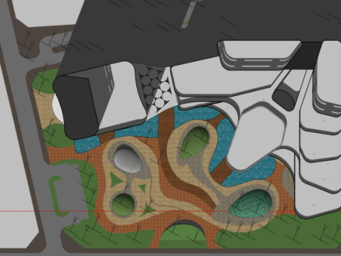 Hotelgebotsmodell B-Grundst&uuml;ck 3D Modell