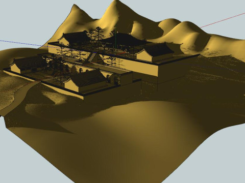 SU model of topography in an ancient built belt 3D 모델