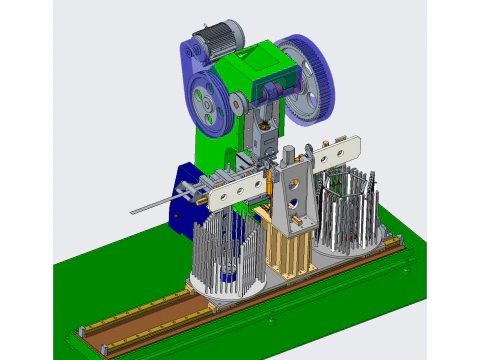 Ballast stamping T-piece assembly production line 3D Model
