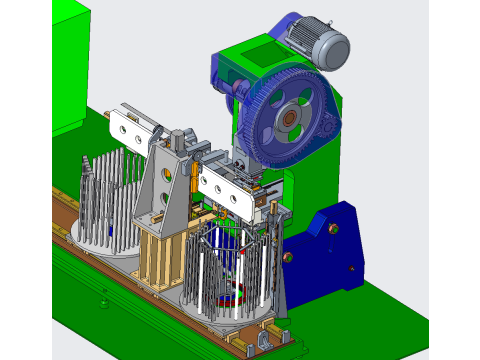 Ballast stamping T-piece assembly production line 3D Model