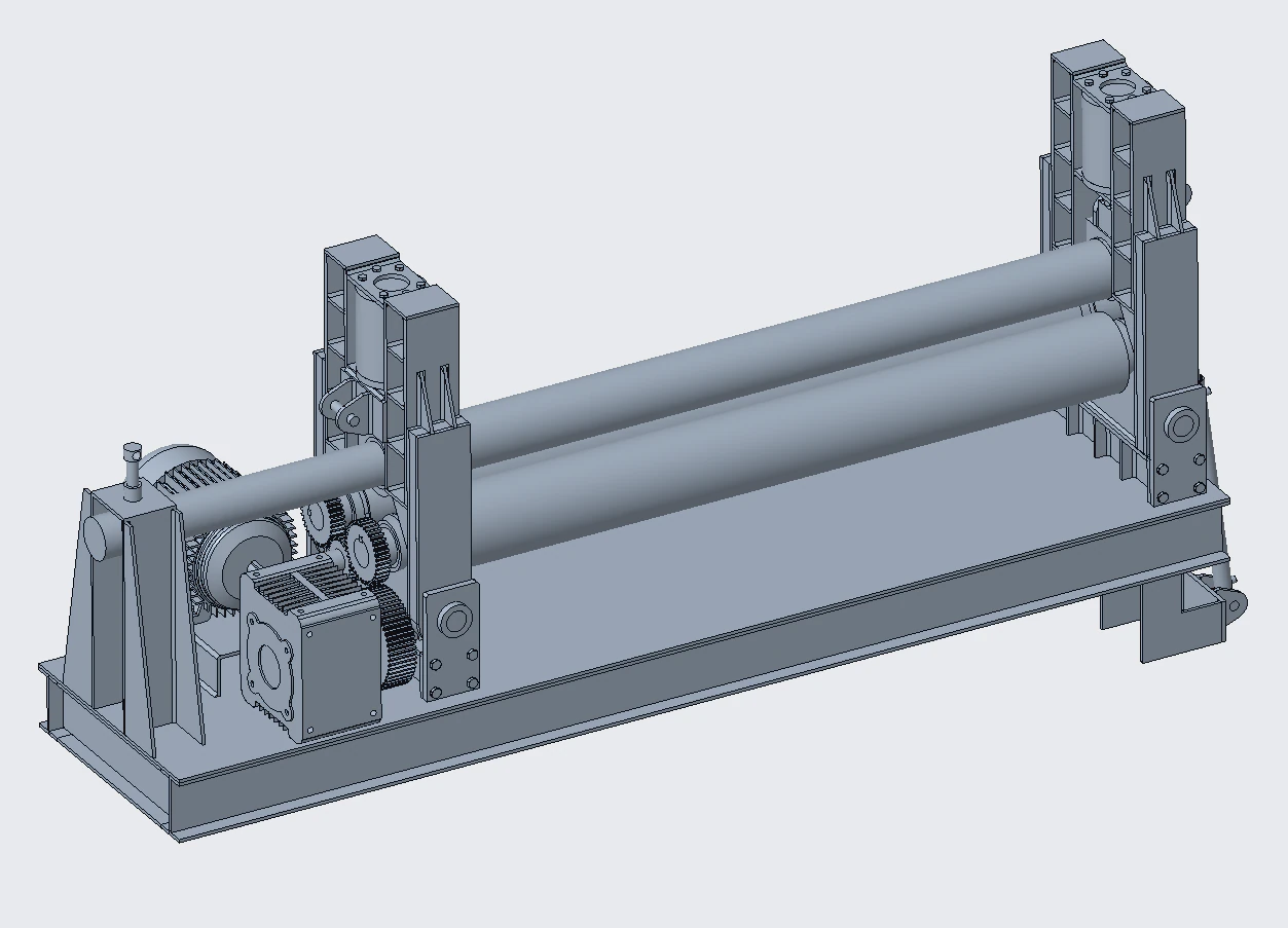 Automatic steel plate rolling machine 3D Model .c4d .max .obj .3ds .fbx .stl .blend 