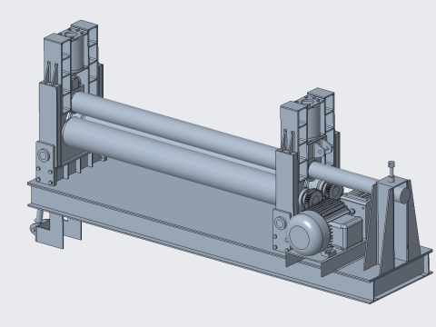 Automatic steel plate rolling machine Model 3D