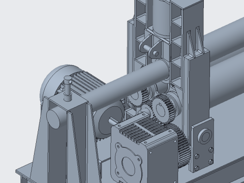 Automatic steel plate rolling machine Model 3D