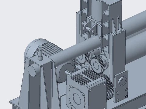 Automatic steel plate rolling machine 3D Model