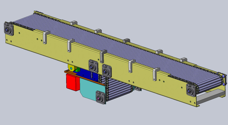 Heat resistant sprocket conveying line Model 3D .c4d .max .obj .3ds .fbx .stl .blend