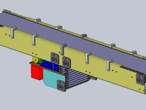 Heat resistant sprocket conveying line 3D Modell